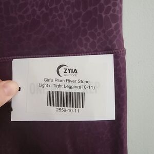 Zyia Girls Plum River Stone Light n Tight Leggings Size 10-11